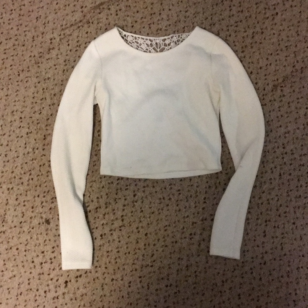 Knitted long sleeve crop top with knit back